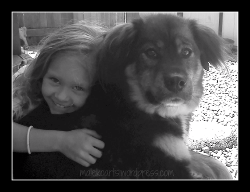 Charis and Sadee - 2012  (A picture of my girl and her dog, edited using PicMonkey  Maleko Â©2012)