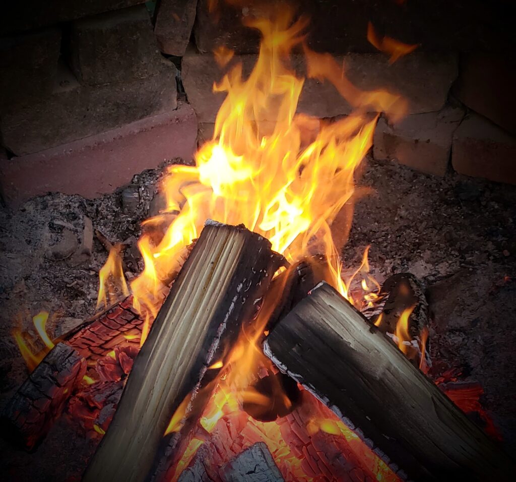 A blazing campfire!